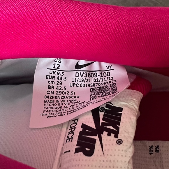 NWT Nike Air Force 1 Dragon Fruit Sneakers + BONUS knit, produce bag! Size 12 w - Picture 12 of 16